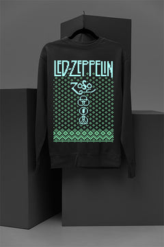 UGLY Rockin' Christmas Led Zeppelin Sweatshirt | Vintage Band Style | Classic Rock Fan |