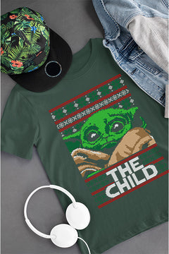 KIDS UGLY Galactic Groove Star Wars Baby Yoda The Child Christmas Tee | Kids Christmas