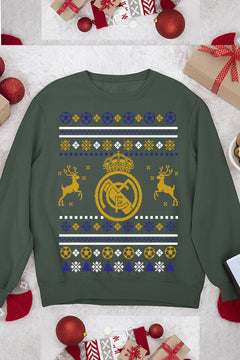 UGLY Real Madrid Christmas Sweatshirt | Vintage Madrid Logo | Retro Christmas Apparel | Best of Real Madrid