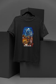 Horror Scream 3 Vintage Slashers Movie T-Shirt | Retro Horror Film Tee | Halloween