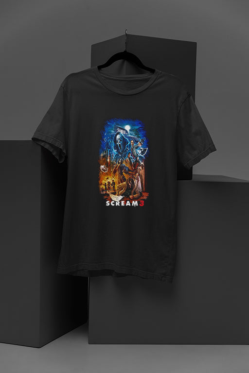 Horror Scream 3 Vintage Slashers Movie T-Shirt | Retro Horror Film Tee | Halloween
