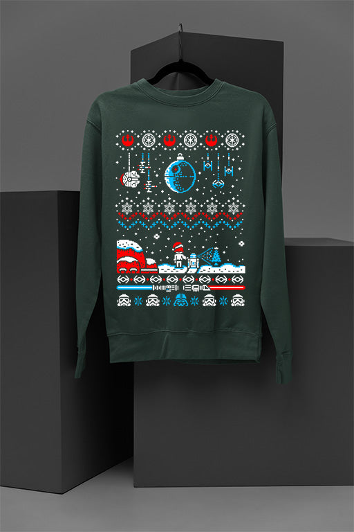 UGLY Galactic Festivities Star Wars Navideño Christmas Sweatshirt | Jedi Holiday Cheer | Sithmas