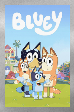 Bluey: Featuring Bingo and Bandit | Premium Gloss Poster | TV Show Design | Nursery Decor | Kids Bedroom Art