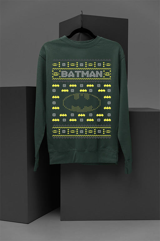 UGLY Bat-Signal Christmas Sweatshirt | Gotham Holiday Craze | Dark Knight Festive Cheer |