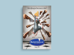 Ratatouille Canvas Print | Film Artwork Wall Decor | Remy and Linguini Design