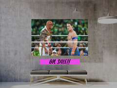 Wrestlemania 40 The Rock And John Cena Staredown Poster | Limited Edition Wrestlemania 40 Print | Iconic WWE Wrestlemania 40 Moment | Collector's Item Wrestling Art Print | Exclusive Wrestlemania 40 Memorabilia | Decor for