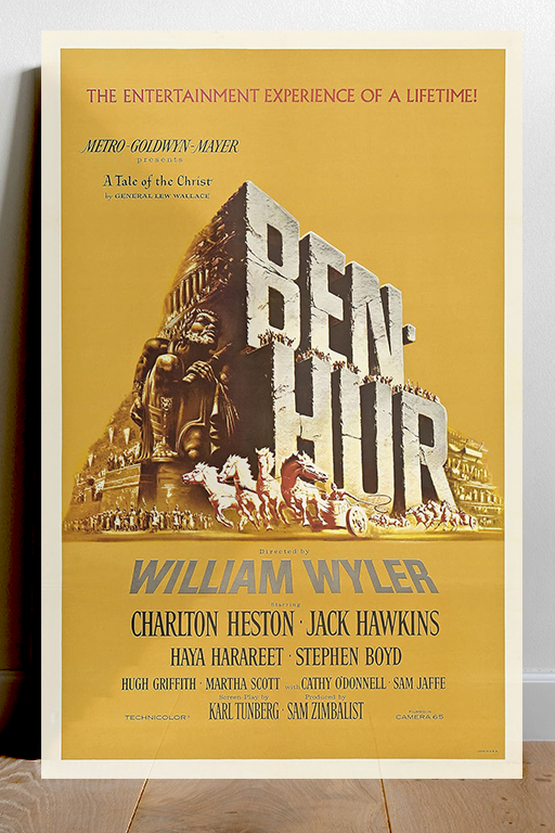 Ben-Hur Poster - Charlton Heston | Vintage Movie Art Print | Epic Film Decor