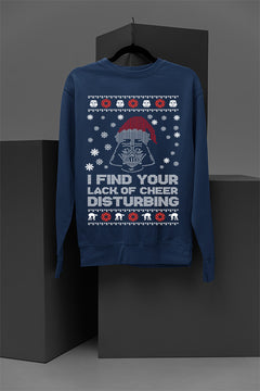 UGLY Star Wars Christmas Vader | Vintage Holiday Darth Vader Sweatshirt | Retro Galactic Christmas Sweatshirt |