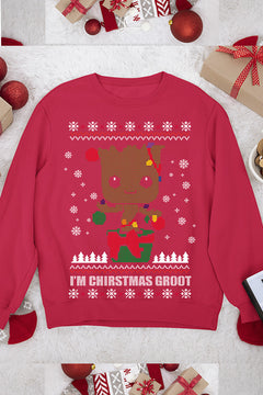 UGLY Marve Baby Groot I Am Christmas Groot | Marvel Christmas Sweatshirt | Holiday Funny