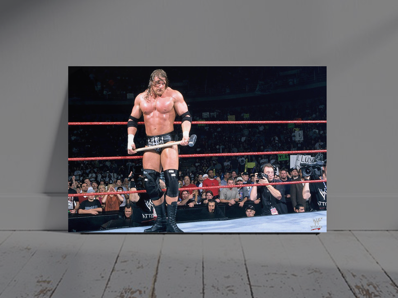 WWE Attitude Era Triple H Cerebral Assassin Gloss Poster | Vintage Wrestling Wall Art Print | Iconic WWE Attitude Era Decor | Triple H Attitude Era Design for WWE Fans