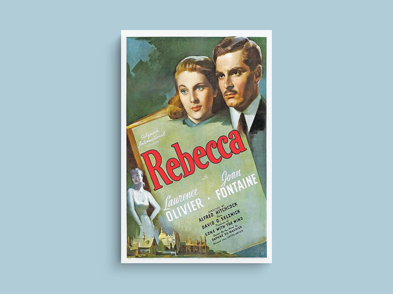 Rebecca Canvas Print | Film | Vintage Design | Classic Movie Poster | Hitchcock | Wall Art | Home Decor | Gift Idea | 16x20 inches