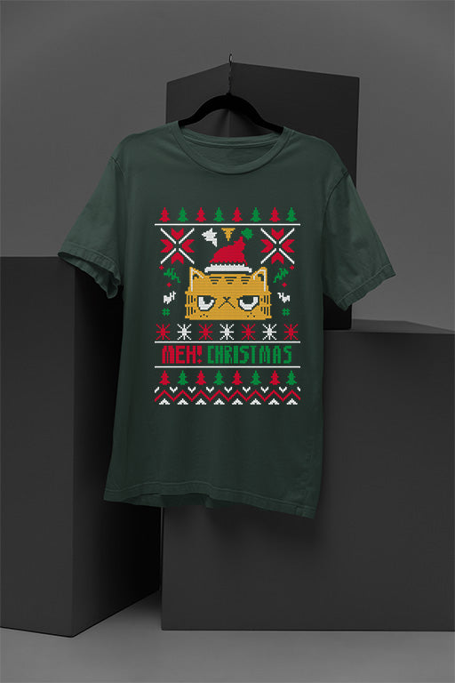 UGLY Meh! Christmas Cat | Vintage Christmas | Retro Era | Festive Feline | Quir