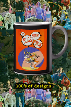 The Bugs Bunny Show 11oz Mug featuring Bugs Bunny | Vintage TV Show Collectible | Novelty Coffee Cup | Warner Bros Cartoon Porcelain Mug