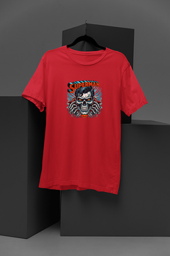 "Superman-Inspired Christopher Reeve Skull Tee | DC Comics Graphic Shirt | Edgy Superhero Design | Trendy Pop Culture Clothing | Unique Comic Book Apparel"