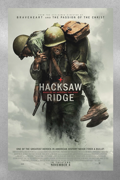 Hacksaw Ridge Andrew Garfield Gloss Poster Film Art Print | War Movie Memorabilia | Mel Gibson Directing | WWII Classic Design