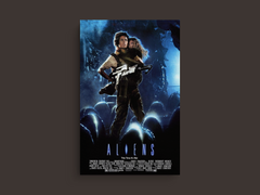 Aliens Canvas Print | Ripley & Xenomorph Design | Film Fan Art Décor