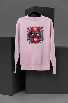 "Merc with a Mouth Skull | Deadpool Inspired Tattoo Sweatshirt | Marvel Comics Fan Apparel"