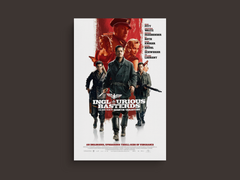 Inglourious Basterds Canvas Print - Brad Pitt Quentin Tarantino Film Poster | Movie Art Decor | Vintage Hollywood Cinema Wall Hanging