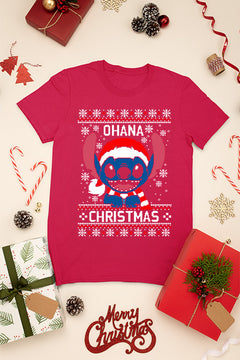 KIDS UGLY Ohana Christmas T-Shirt | Lilo and Stitch Ugly Sweater Design