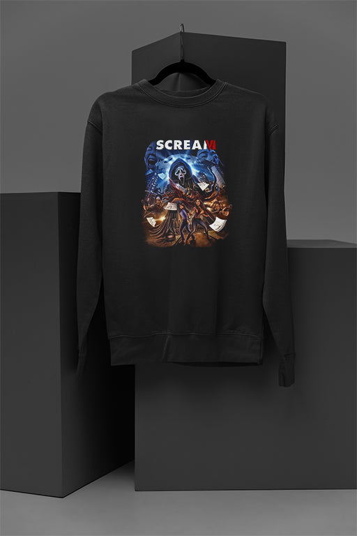 Horror Scream Neon Glow Cozy Pullover Halloween Sweatshirt