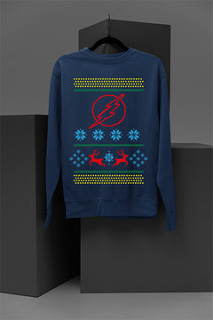 UGLY Flashy Christmas Delight | DC The Flash Logo | Holiday Speedster Fun | Retro Era