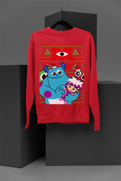 UGLY Limited Edition Monster Inc Christmas Sweatshirt | Monster Inc Christmas Ugly Sweater Design | Retro