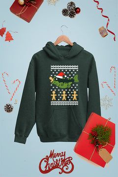 KIDS UGLY Festive Fishy Feast Christmas Fish | Kids Christmas Ugly Design Hoodie