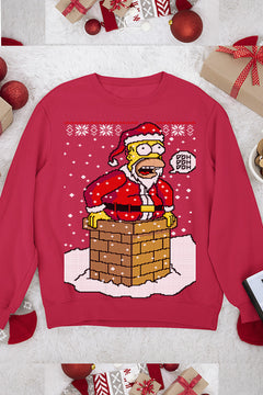 UGLY Santa Homer Simpson | Christmas Ugly Designs | Chimney Stuck Santa | Retro 90