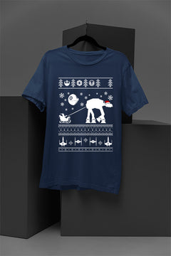 UGLY Galactic Sleigh Star Wars Christmas Tee | Retro Sci-Fi Festive Tee | Vintage Star Wars