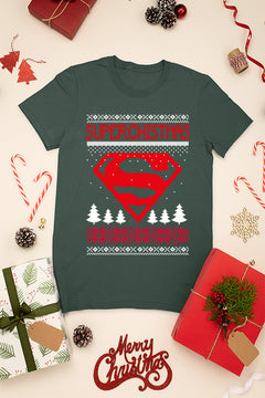 UGLY: Superman Superchristmas | Festive Comic Book Hero Shirt | Retro Christmas Style | Vintage