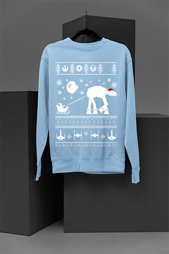 UGLY Galactic Sleigh Star Wars Christmas Sweatshirt | Retro Sci-Fi Festive Sweatshirt | Vintage