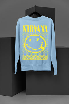 UGLY Classic Nirvana Band Logo & Iconic Smiley Face Christmas Sweatshirt | Grunge Style