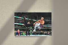 Wrestlemania 40 Canvas Print | Roman Reigns And Cody Rhodes Spear Design | Wrestlemania 40 Highlight | Wrestling Fan Art Print