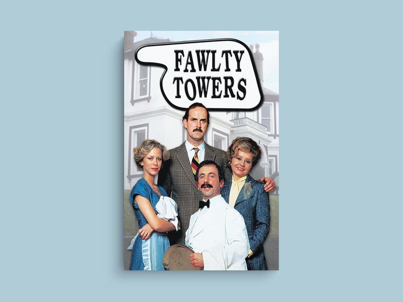 Fawlty Towers Canvas Print | Vintage TV Show Design | Basil Fawlty John Cleese Tribute Art | Retro 70s Comedy Decor