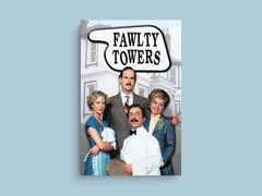 Fawlty Towers Canvas Print | Vintage TV Show Design | Basil Fawlty John Cleese Tribute Art | Retro 70s Comedy Decor