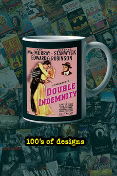 Double Indemnity 11oz Mug Noir Film Memrobillia | Double Indemnity Design | Classic Movie Poster | Humphrey Bogart & Lauren Bacall