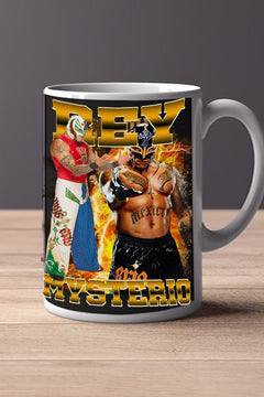 Rey Mysterio 11oz Mug | Pro Wrestling Superstar Rey Mysterio | Collectible Wrestling Fan Merchandise