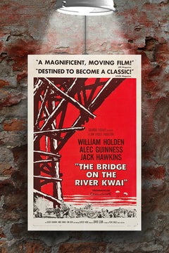 The Bridge On River Kwai | Alec Guinness Artwork | Classic War Film Print | Vintage Movie Poster Design | Glossy Wall Art for Film Fans | Cinematic Home Decor