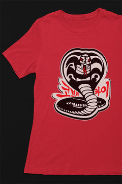 "Cobra Kai Korean Logo Inspired T-shirt | Classic 80s Style | Retro Karate Kid Att