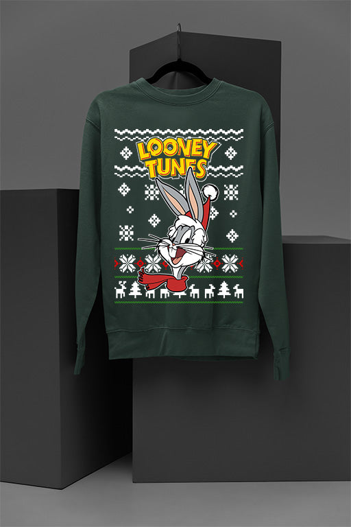 UGLY Retro Bugs Bunny Christmas Sweatshirt | Looney Tunes Graphic Top | Vintage Looney T