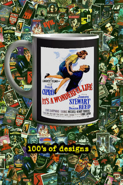 It's a Wonderful Life 11oz Mug | Film Memorabilia | It's a Wonderful Life | Vintage Poster | Lead Actor's Name Mug