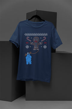 UGLY Festive Cookie Monster Christmas T-Shirt | Retro Holiday Splurge | 90s Nost