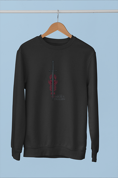 House of The Dragon Sword Emblem Sweatshirt | Game of Thrones Inspired Top | Dragon House Graphic Pullover | Fantasy Sword Design Jumper | Medieval Theme Apparel