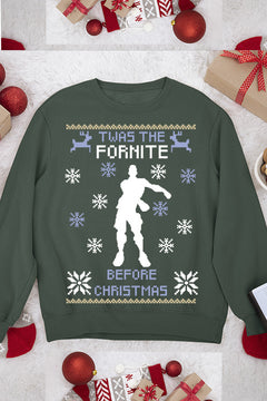 Twas The Fortnite Before Christmas Dance Pose | Festive Gaming Sweatshirt | Holiday Gamer Tee