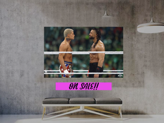 Wrestlemania 40 Cody Rhodes And Roman Reigns Staredown Poster Print | Wrestlemania 40 Memorabilia | WWE Fan Art Print | Wrestlemania 40 Decor Print