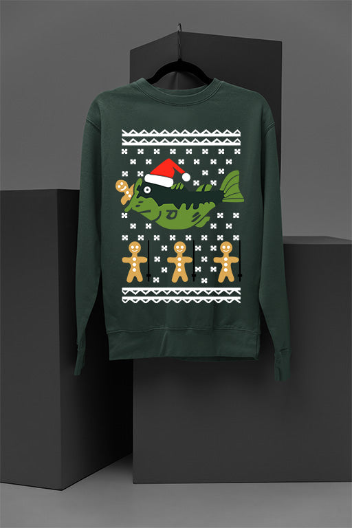 UGLY: Festive Frenzy - Christmas Fish Eating Gingerbread Man | Xmas Fun Sweat