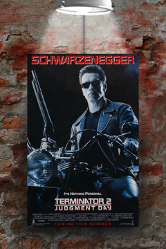 Terminator 2 Arnold Schwarzenegger Gloss Film Poster | Action Movie Wall Art Print | Sci-Fi Cinema Decor | Classic Terminator 2 Design