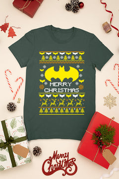 UGLY Gotham Christmas T-Shirt | Batman Holiday Fun | Vintage Era Bat Style | Dark Knight Xmas