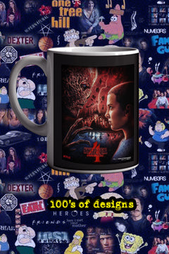 Stranger Things Season 4 11oz Mug | TV Show Mug | Stranger Things Merch | Eleven and Hopper Design