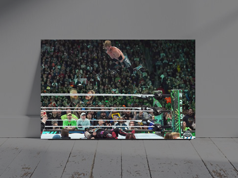 Logan Paul Frog Splash On Kevin Owens Premium Gloss Poster | Wrestlemania 40 Stylish Design Exclusively | Must-Have Collectible Item for Wrestling Fans | High-Quality Art Print for Home Decor